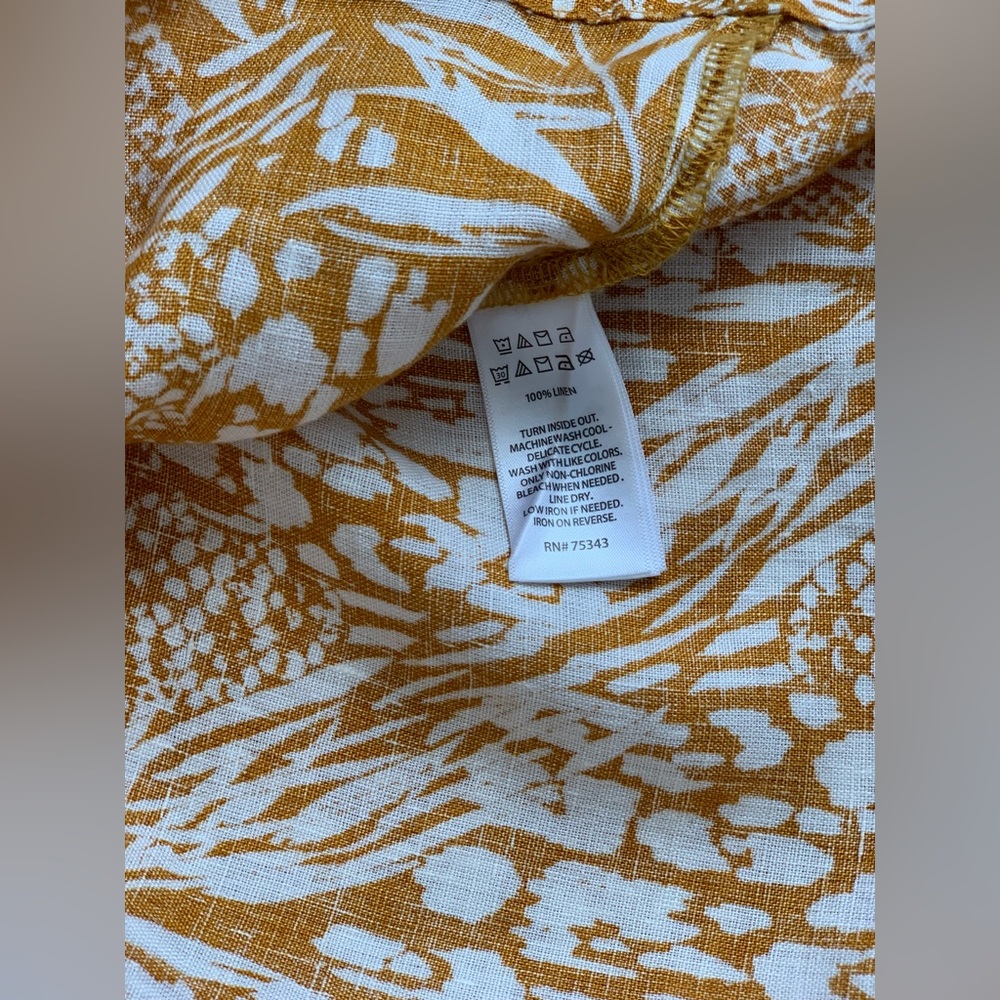 NWOT NEW Christian Siriano Sleeveless Floral Tropical Top 100% Linen, Size XS-S - Picture 4 of 4